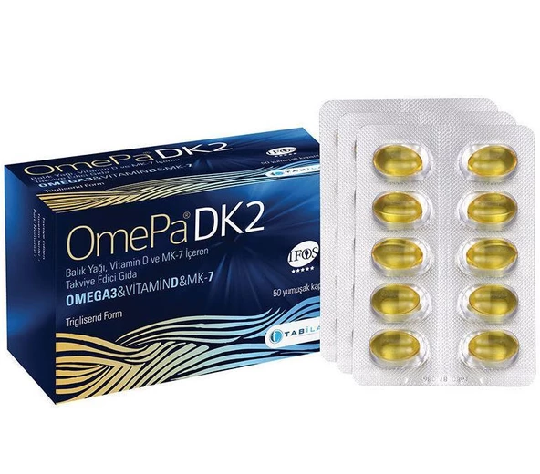 Omepa DK2 Omega 3 & Vitamin D & MENAQ7 50 Yumuşak Kapsül
