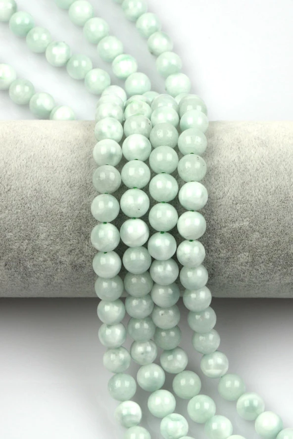 Angelite Green Doğal Taş Dizi 6 mm Küre Kesim