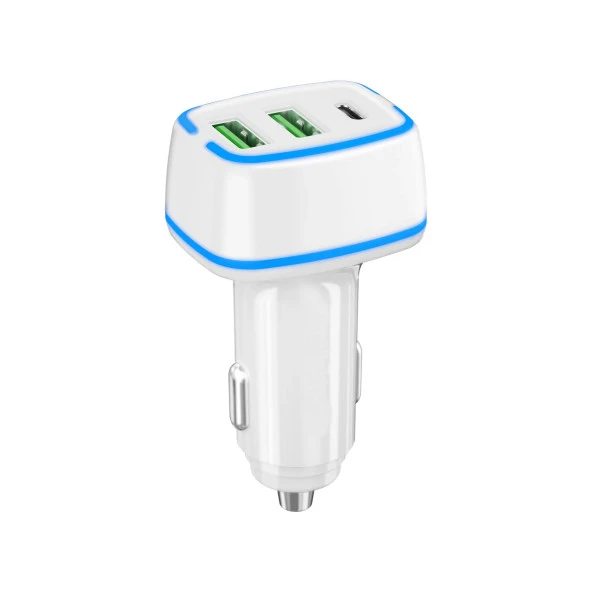 Concord C775 Çift USB QC3.0 Girişi PD 23W Girişi Işıklı Araç Çakmak Şarj - 2
