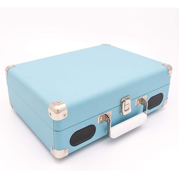 GPO Soho Çanta Pikap Çalar Stereo Hoparlör Mavi - 3