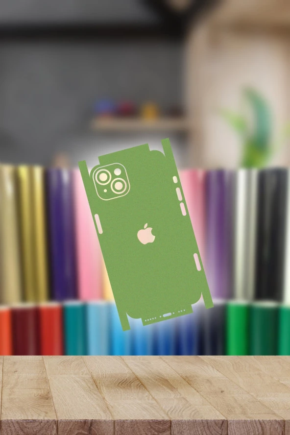 Yeşil iPhone 14 Kaplama Arka Ve Yan Full Kaplayan Koruyucu Body Hydrogel Kaplama - 2