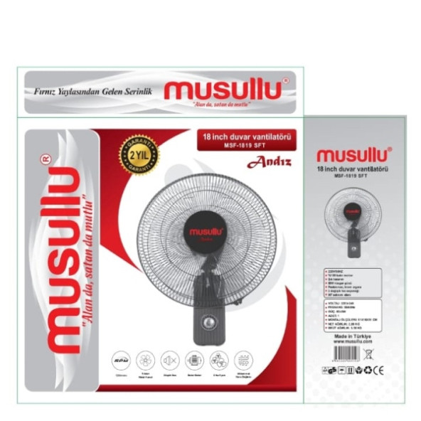 Musullu MSF-1819 SFT Andız Duvar Vantilatörü - 2