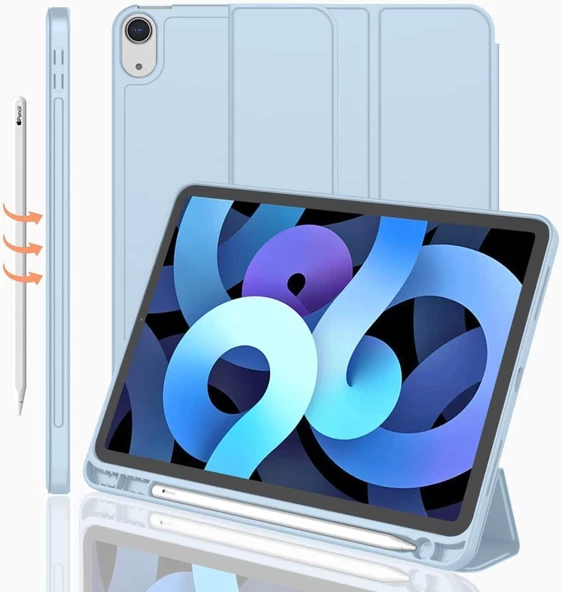 Apple iPad Air 4/5. Nesil 10.9 Kılıf Kalem Bölmeli Smart Case A2072 (10.Nesil Değildir) - 9
