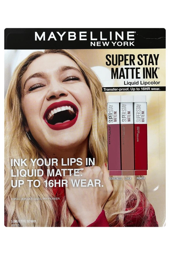 Maybelline New York Super Stay Matte Ink Likit Mat Ruj Seti 3 Parça