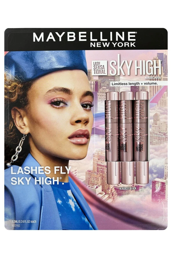 Maybelline New York Lash Sensational Sky High Suya Dayanıklı Maskara Seti 3 Parça