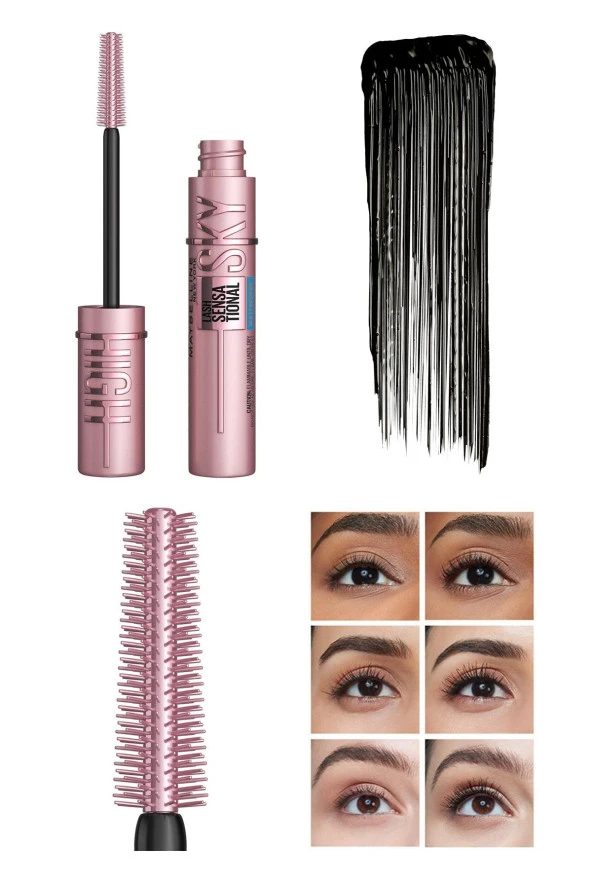 Maybelline New York Lash Sensational Sky High Suya Dayanıklı Maskara Seti 3 Parça - Resim 3