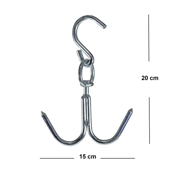 Kasap Et Kancası Kurban Asma Kancası Dönerli Çift Taraflı 8 mm - Resim 2