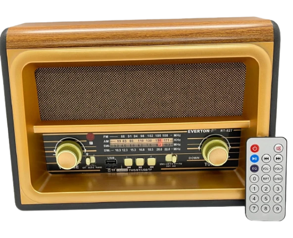 Everton RT-827 Bluetooth-USB-SD-FM Şarjlı Nostaljik Radyo (Solar Güneş Panelli)