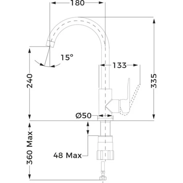 Teka - In 915 Bk - Kuğu Mutfak Bataryası - Siyah - 53915620N - 3
