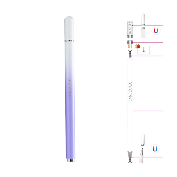 Dokunmatik Tablet Telefon Kalemi +1 Yedek Uç Renk Geçişli Passive Stylus Bilgisayar Kalem - 8