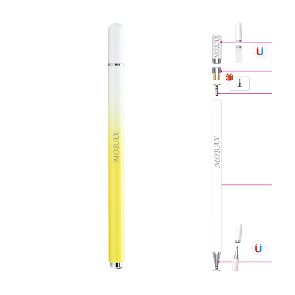Dokunmatik Tablet Telefon Kalemi +1 Yedek Uç Renk Geçişli Passive Stylus Bilgisayar Kalem - 7
