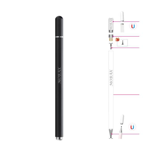 Dokunmatik Tablet Telefon Kalemi +1 Yedek Uç Renk Geçişli Passive Stylus Bilgisayar Kalem - 3