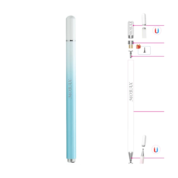 Dokunmatik Tablet Telefon Kalemi +1 Yedek Uç Renk Geçişli Passive Stylus Bilgisayar Kalem - 4