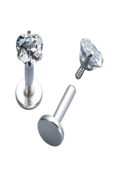 316l Paslanmaz Kararmaz Cerrahi Çelik Zirkon Taşlı 8mm Tragus Helix Kıkırdak Yuvarlak Model Piercing - 6