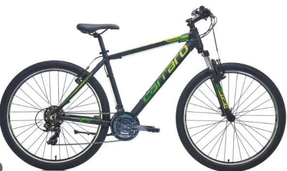 Carraro Force 700 V 27.5 Jant 21 Vites Erkek Dağ Bisikleti Mat Siyah-Yeşil-Gümüş 43 Cm