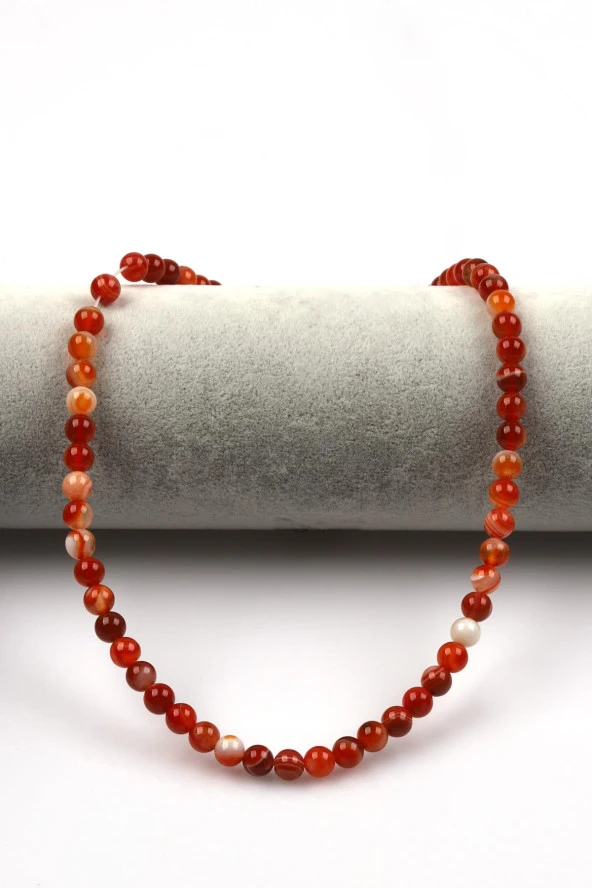 Madagaskar Akik Doğal Taş Dizi 6 mm Küre Kesim - Resim 2