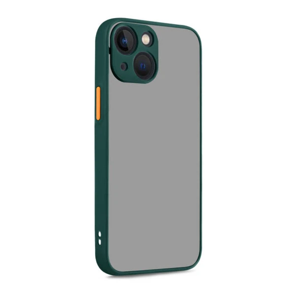 Vendas iPhone 13 Mara Serisi Arkası Mat Renkli Silikon Kılıf + 5D Cam Ekran Koruyucu