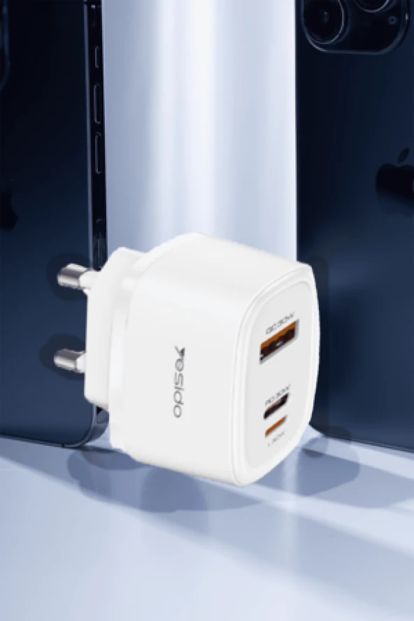 Fuchsia Type-C 20W 20W Usb 1M 27W Type-C Kablolu PD Şarj Cihazı - Resim 4