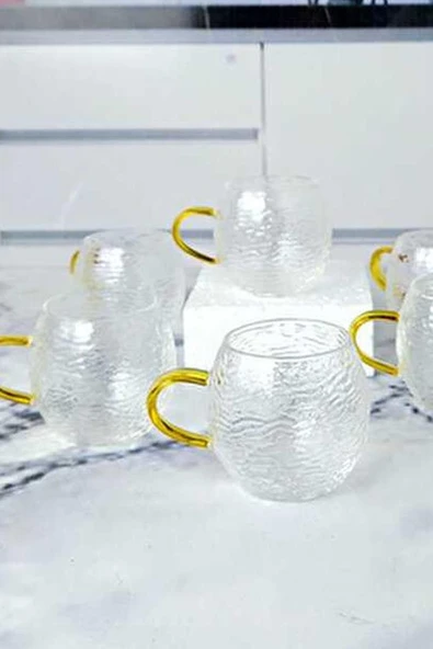 Yakut Cam Tük Kahve Fincanı 6 Lı 90 cc 10095