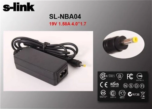 S-LINK SL-NBA04 30W 19V 1.58A 4.0-1.7 NETBOOK