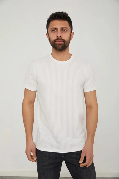 CAZADOR BİSİKLET YAKA ERKEK TSHİRT EKRU ürün görseli 1