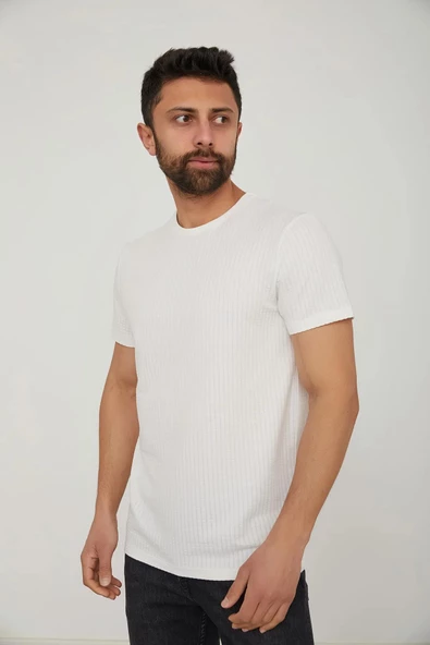 CAZADOR BİSİKLET YAKA ERKEK TSHİRT EKRU - Resim 2