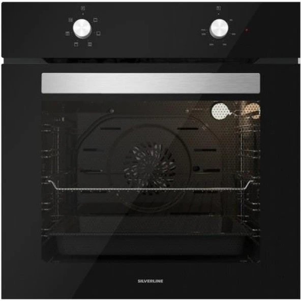 Silverline 3481 Flam - VC8210B01 - BO6501B01 Siyah Cam Ankastre Set - Resim 4