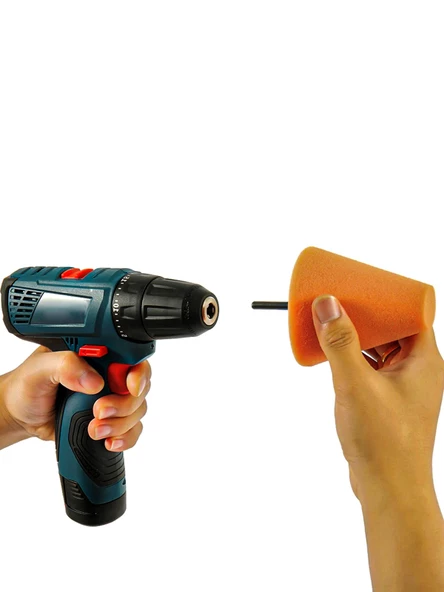 Germany Style Matkapa Uyumlu Konik Pasta Cila Parlatma Polisaj Süngeri AparatıJant Temizlik Seti (3 - 3