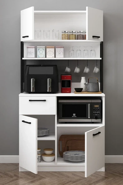 Avmpark Ervin Airfry Kahve Köşesi Erzak Dolaplı Çift Kapaklı Çok Amaçlı Dolap - 3