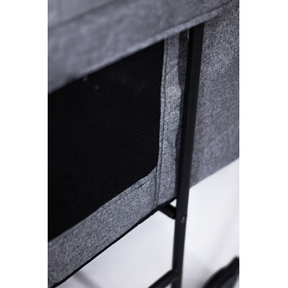 Rubi Portatif Sallanır Anne Yanı Fileli Keten Kumaş Beşik - 7