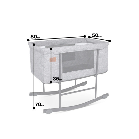 Rubi Portatif Sallanır Anne Yanı Fileli Keten Kumaş Beşik - 9