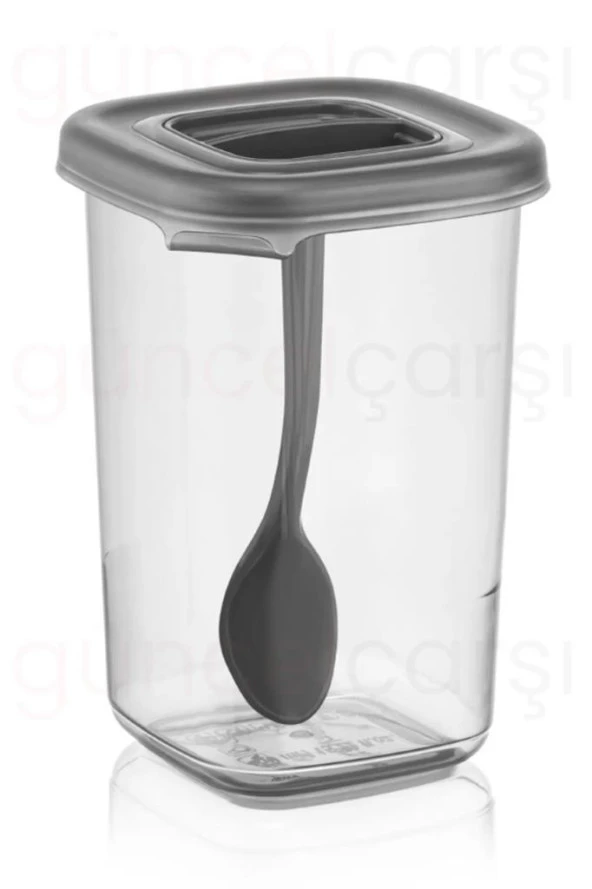 3 Adet Mika 450cc Kaşıklı Baharatlık Çay Kahve Kutusu Saklama Kabı - 4