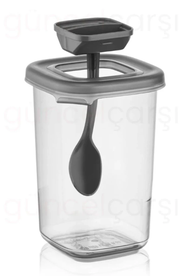 3 Adet Mika 450cc Kaşıklı Baharatlık Çay Kahve Kutusu Saklama Kabı - 5