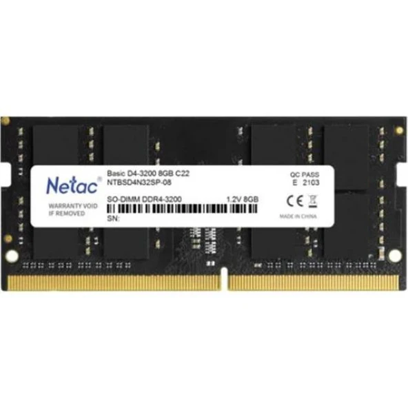 Netac 8 Gb 3200 Mhz Ddr4 CL16 NTBSD4P32SP/08 Ram