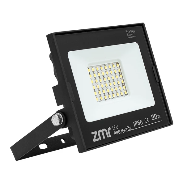 Powermaster PM-22585 30 Watt 220 Volt 6500K Işık Açısı Siyah Slim Kasa Led Projektör Lamba Dış Mekan Aydınlatma
