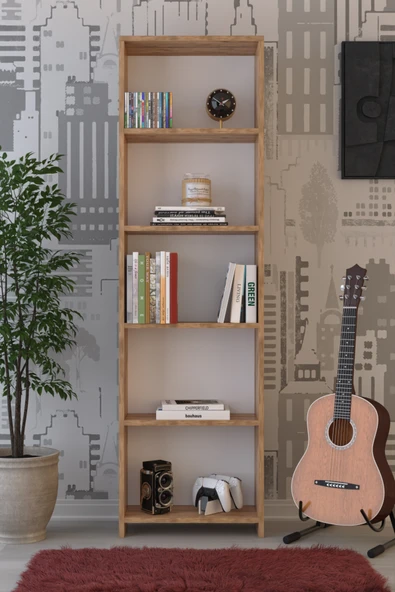 ABETE MOBİLYA 5 Raflı Kitaplık - Oyuncak Dolabı / Atlantik Çam - 2