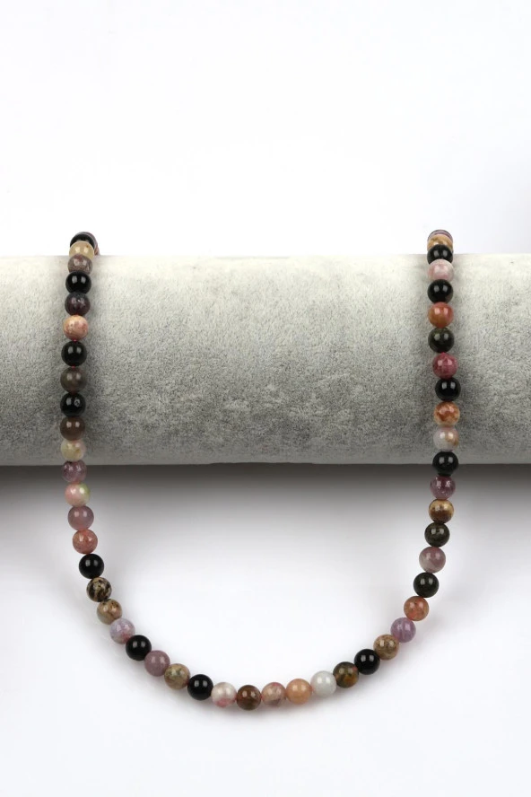 Renkli Turmalin ( AB Kalite ) Doğal Taş Dizi 6 mm Küre Kesim - Resim 2