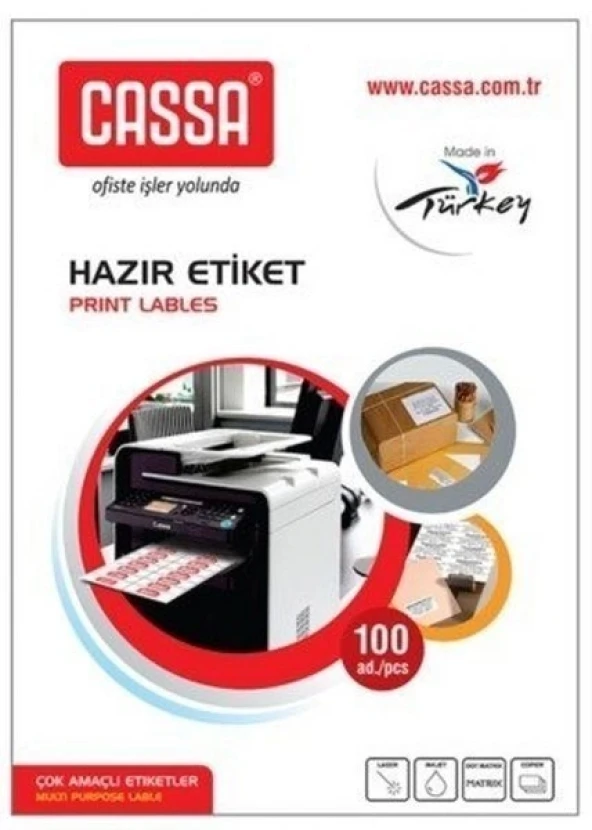 CASSA 1270 LASER ETİKET 40x20mm 70x100 7000 ADET