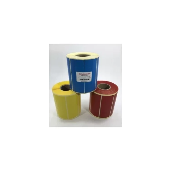 RENKLİ KUŞE ETİKET 40X20 5 Lİ 5.000´Lİ (SARI)