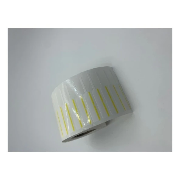 KUYUMCU ETİKETİ RENKLİ ÇİZGİLİ (İTHAL)10 X 72 1250 ADET SARI