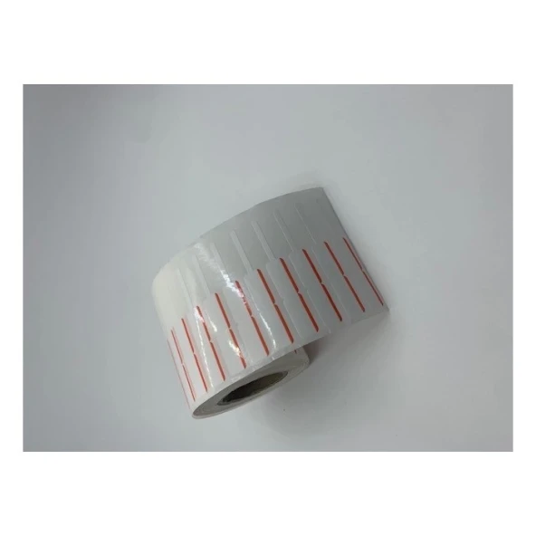 KUYUMCU ETİKETİ RENKLİ ÇİZGİLİ (İTHAL)10 X 72 1250 ADET KIRMIZI