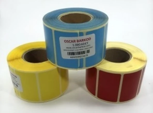 RENKLİ KUŞE ETİKET 30X50 1000 ADET