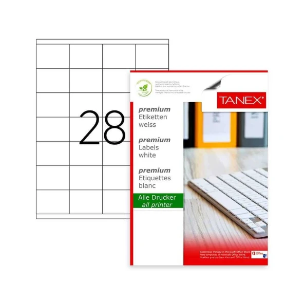 Tanex Laser Etiket Kod 2028 X 52.5mm x 41mm - 4
