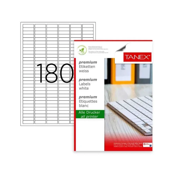 Tanex Laser Etiket Kod 2060 30mm x 9mm