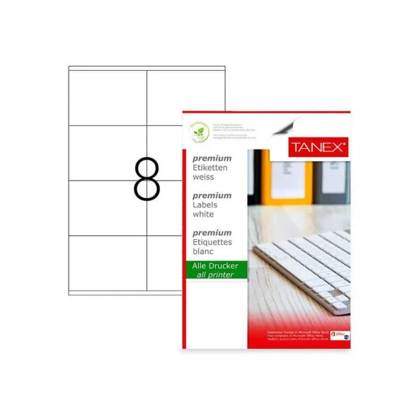 Tanex Laser Etiket Kod 2374 105mm x 74mm - 2