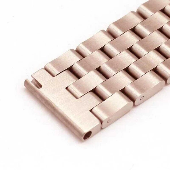 Vendas Samsung Gear S3 (22mm) Metal Bakla İşlemeli Kademe Ayarlı Metal Kordon - Resim 11