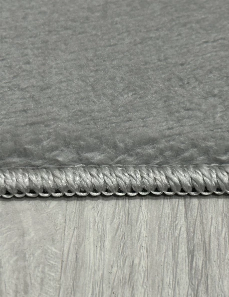 Dekoratif Puffy Peluş Yumuşak Yıkanabilir Kaymaz Taban Kesme Halı Yolluk Gri - 6