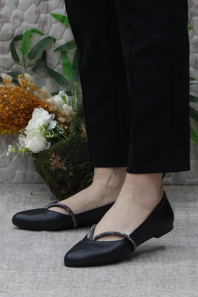 Fort Sdf 42227 Siyah Hafif Rahat Taban Şık Kadın Babet Günlük Ayakkabı - Resim 3