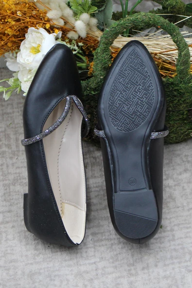 Fort Sdf 42227 Siyah Hafif Rahat Taban Şık Kadın Babet Günlük Ayakkabı - Resim 6