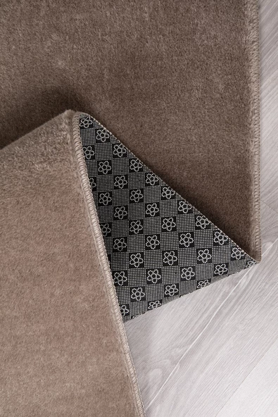 Dekoratif Puffy Peluş Yumuşak Yıkanabilir Kaymaz Taban Kesme Halı Yolluk Vizon - 7